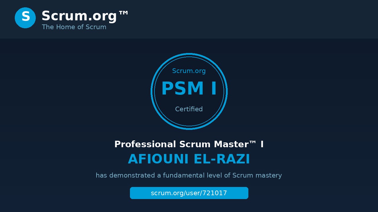 PSM I Certificate